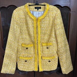 Talbots Vibrant Yellow Tweed Blazer